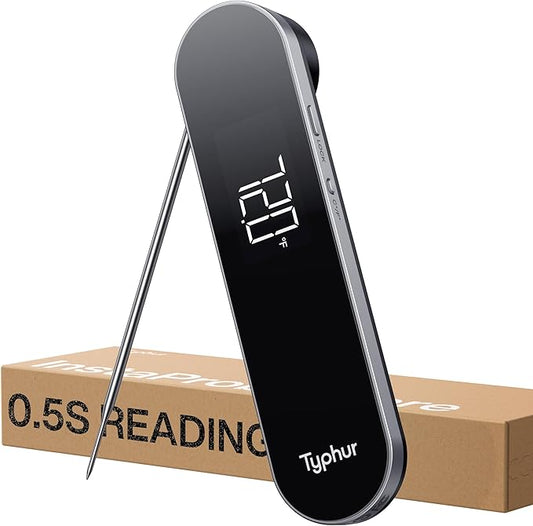 Typhur InstaProbe Core 0.5 Sec Instant Read Meat Thermometer Digital with Readable Display in Sunlight for Cooking, Professional Thermometer with IP67 Waterproof for Grill, BBQ, Cooking, Smoker