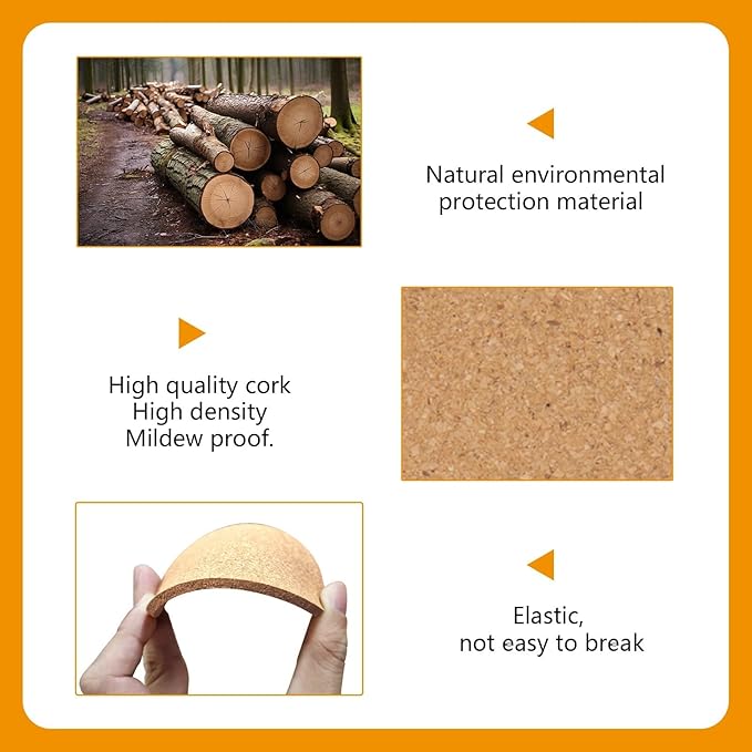24 Pcs Cork Coasters for Drinks, Bulk Blank Coasters DIY Crafts, Non-Slip, Heat-Resistant, Absorbent and Reusable Coffee Coaster for Home Tabletop Decoration (24 Pcs)