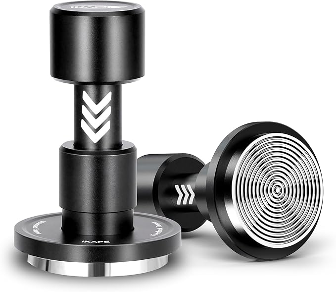 IKAPE 53.3MM V6 Impact Espresso Tamper with Sound Feedback, 15lb/30lb Interchangeable Springs, Espresso High Tamper with Triple-spring System, Fits 54mm portafilters