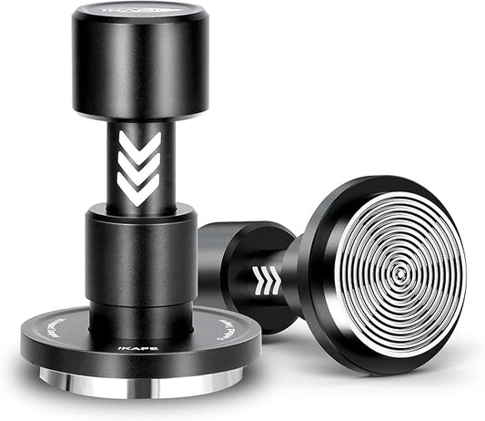 IKAPE 58.35MM V6 Impact Espresso Tamper with Sound Feedback, 15lb/30lb Interchangeable Springs, Espresso High Tamper with Triple-spring System, Fits Over 58mm portafilters