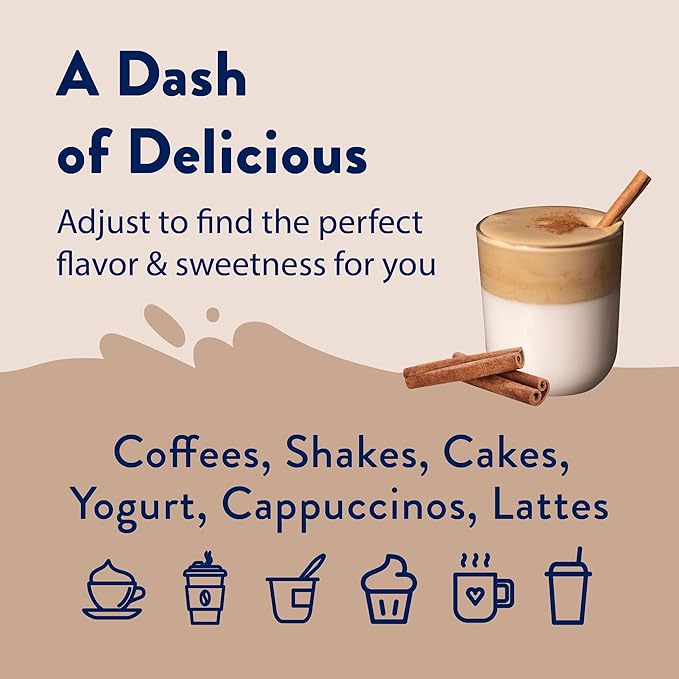 Jordan's Skinny Mixes Syrups Sugar Free Coffee Syrup, Cinnamon Dolce Flavor Drink Mix, Zero Calorie Flavoring for Chai Latte, Protein Shake, Food and More, Gluten Free, Keto Friendly, 25.4 Fl Oz, 1 Pack