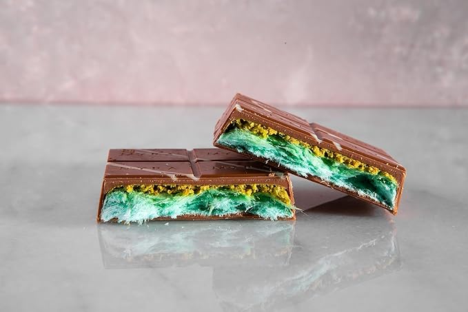 Carians Viral Frozen Italian Caramel Angel Hair Chocolate Bar - Pistachio, Kataifi & Caramel Flavor - Great for Gift Giving, Anniversary, Thanksgiving, Christmas