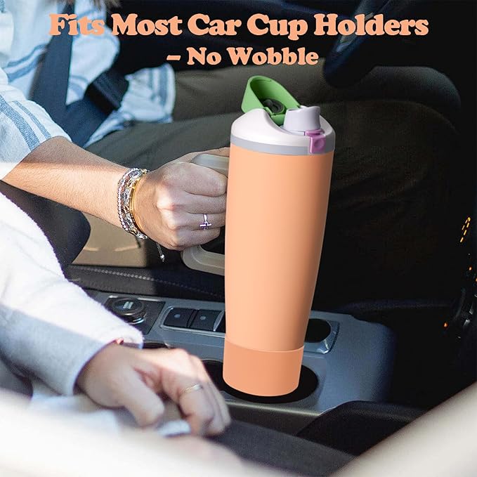 2PCS Silicone Boots for Owala 30oz & 40oz FreeSip Sway Bottles & Tumblers – Non-Slip, Scratch-Resistant, Stability Enhancer for Owala Accessories (Nectarine Orange)