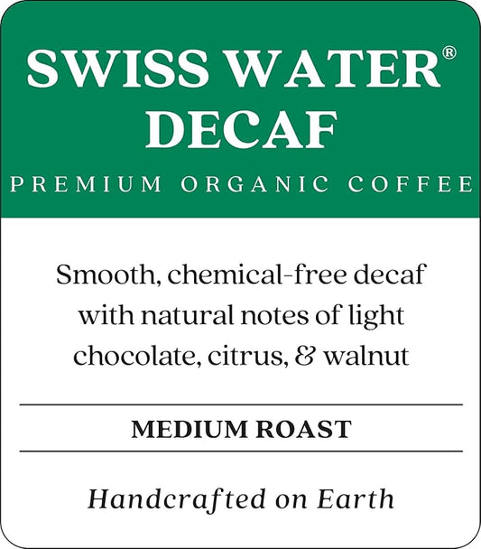 Copper Moon Whole Bean Coffee, Medium Roast, Swiss Water Organic Decaffeinated Blend, 2 Lb