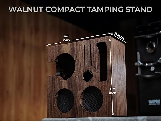 58mm Espresso Tools Set for Gaggia, Rocket, Lelit & ECM – Walnut Organizer Station, Spring Loaded Self Leveling Tamper, Distribution Tool, WDT Stirrer & Precision Digital Scale
