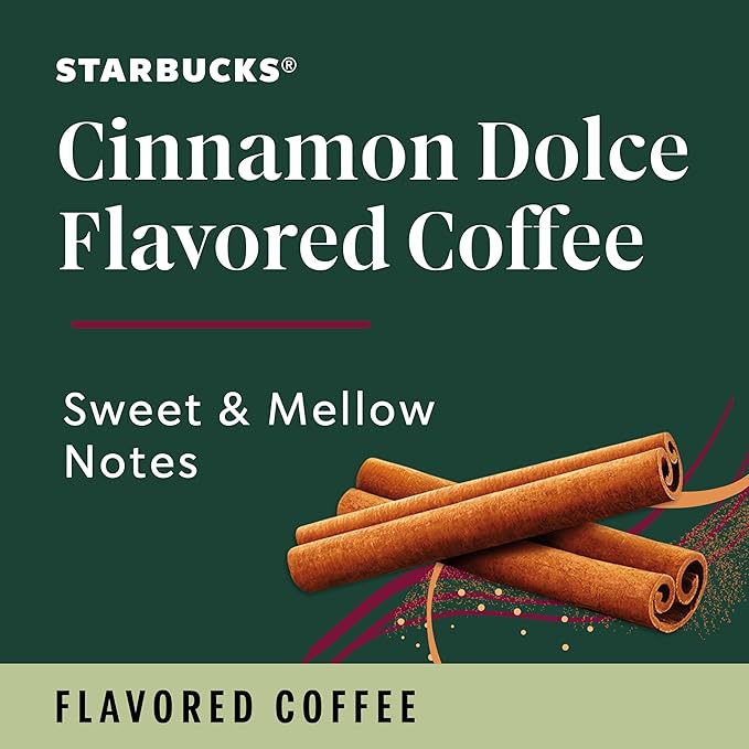 Starbucks K-Cup Coffee Pods, Flavored Hot or Iced Coffee, Cinnamon Dolce, 10 Keurig Pods