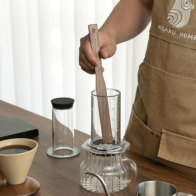 MIGAKU HOME Black Walnut Wood Coffee Blender Sticks 10-inch for Aeropress, French Press, Syphon Coffee Brewer, Wood Pressing Sticks for Coffee Enthusiasts(2pcs)