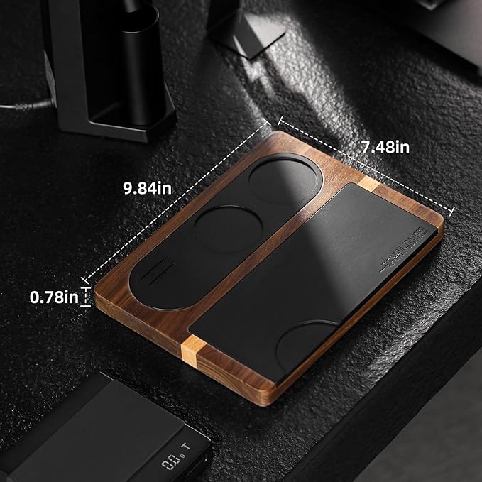 MHW-3BOMBER Espresso Tamping Station 51-58mm Espresso Accessories Station Tamper Holder Station Detachable Silicone Coffee Tamper Mat TS5151