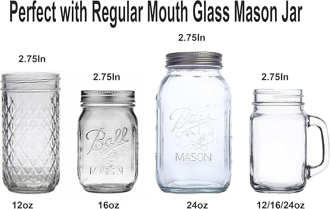 Mason Jar Honey & Coffee Pump Dispenser Lid fit 2.75 Inch Regular Mouth,Food Grade Pumps and Stainsteel Steel Lids for Ketchup,Syrups, Condiments,NO Rust,NO JAR QurHapzy