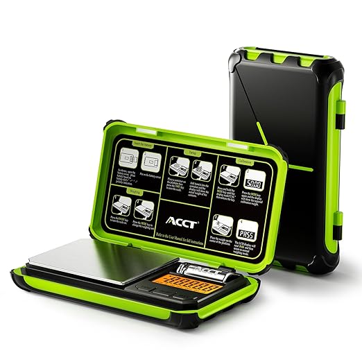 ACCT Precision Pocket Scale, 200gx0.01g Jewelry gram Scale, Digital Food Scale with LCD Display, one-Click Conversion 6 Units, Mini Scale for Weed/Kitchen/Powder/herb/Coins(Battery Included)