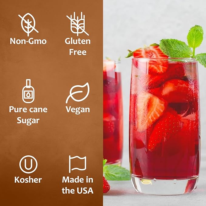 Syruvia Blue Curacao & Strawberry Summer magic Variety Pack - 25.4oz Ideal for Cocktails, Desserts, Italian Soda, Ice and More, Kosher and Gluten-Free.