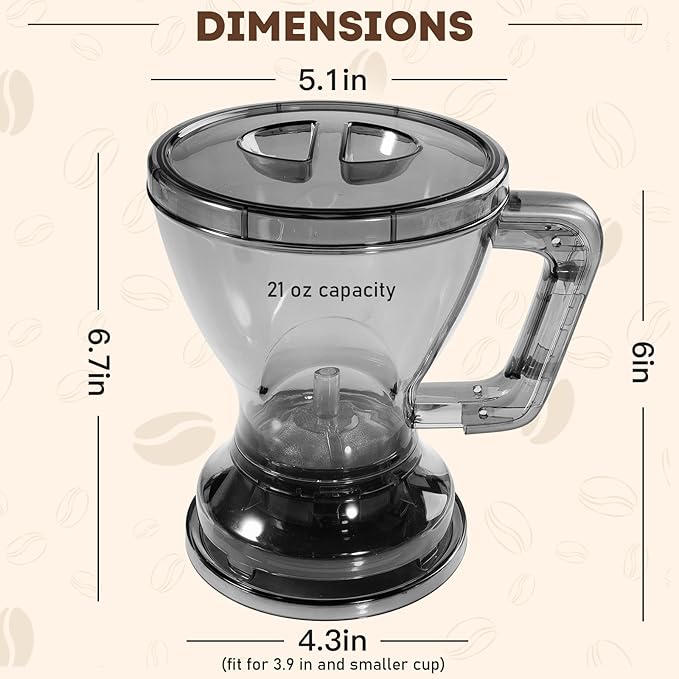 Pour Over Coffee Dripper & Filter, Reusable Paperless Clever Dripper Automatic Drip Coffee and Tea Maker with Immersion Extraction, BPA-Free, 21oz Home Brewing