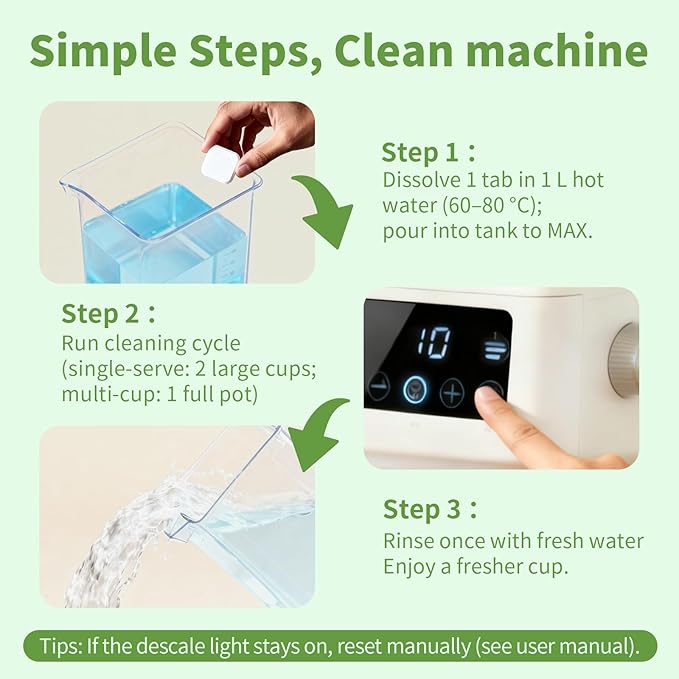 ORIENTLEAF Coffee Maker Cleaner, Coffee Maker Cleaner Tablets Compatible With Nespresso, Keurig, Ninja and more Major Brands, Descaler for Coffee Machine 12 Pack
