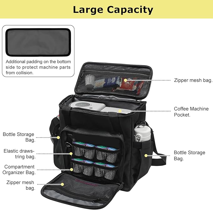 Coffee Maker Carrying Bag for Keurig K-Slim/K-Express//Ninja PB051/PB041ST/K-Iced - Ideal for Single Serve Coffee Brewer & Accessories
