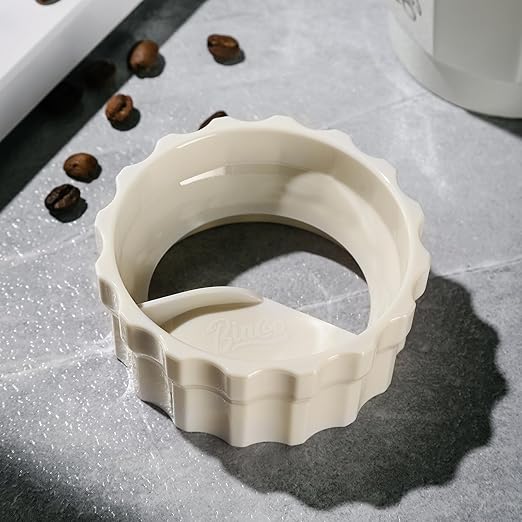 Bincoo Coffee Maker Dosing Funnel 54mm for Moka Pot-Coffee Powder Filler Funnel,Anti-Flying Powder Distribution Tool for 2-3 Espresso Cup Moka Pot(Beige-S 54mm)
