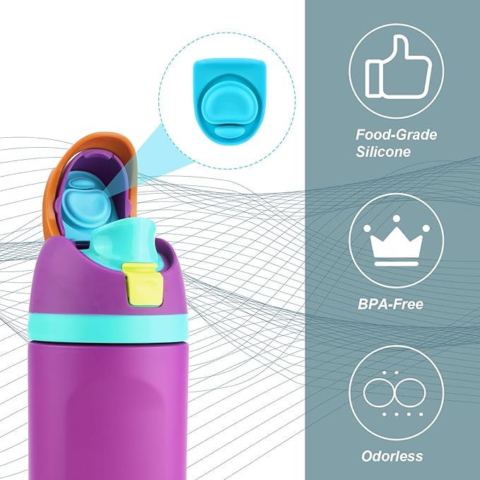 4pcs Replacement Stopper Compatible with Owala FreeSip 24oz 32oz, Water Bottle Top Lid Gasket for Owala 19/24/32/40oz Seal Bottle Cap Mouth Stopper Part Silicone Plug Accessories BPA-Free (Cyan)