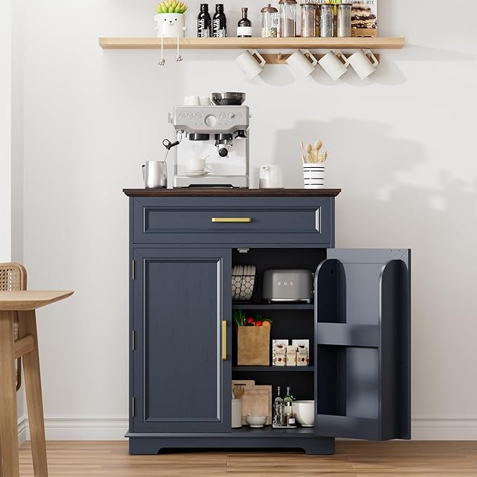 Kitchen Storage Cabinet with Drawer, Buffet Cabinet with Storable Door, Modern Floor Sideboard, for Living Room, Entryway,Blue