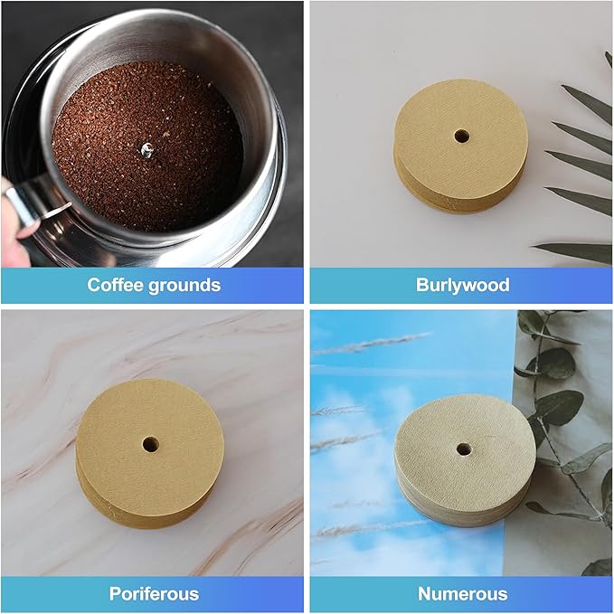 CoguZed 300 Count 3.75-Inch Unbleached Disposable Coffee Filters – Round & Disc Paper Filters for Coffee Percolators & Coffee Pots, Compatible with Aerobie Aeropress