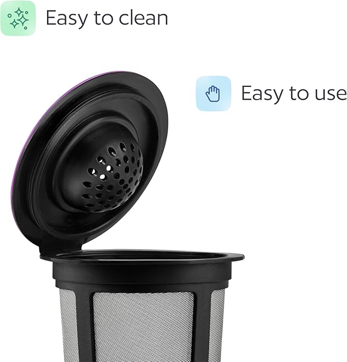 4 Black Reusable K Cups for Keurig Coffee Makers - Compatible with Keurig K-Classic, K-Select, K-Duo, K-Elite, K-Latte and K-Café