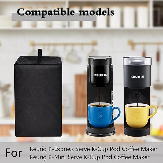 Dust Cover for Keurig Single Serve K-Cup Pod Coffee Maker Heavy Protective Coffee Machine Cover Compatible with Keurig K-Mini Single Serve K-Cup Pod 12oz Coffee Maker/K-Express K-Cup Pod Coffee Maker