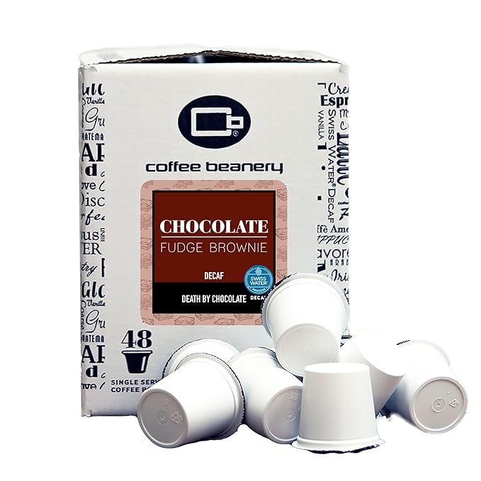 Chocolate Fudge Brownie Decaf Coffee Pods by Coffee Beanery | 192ct Bulk Flavored Decaf Coffee Pods Medium Roast Coffee Pods| 100% Specialty Arabica Coffee| Gourmet Coffee Pods