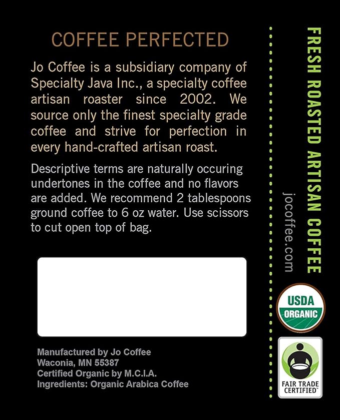 NEW YORK JO: 2 lb, Medium Dark Roast Organic Ground Coffee, Signature Blend, 100% Arabica Coffee, USDA Certified Organic, NON-GMO, Fair Trade Certified, Gluten Free, Gourmet Coffee from Jo Coffee®
