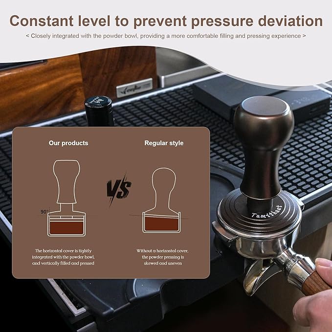 Premium Espresso Tamper Kit - 58.5mm Espresso Hand Tamper, Stainless Steel Coffee Press Tool with 3 Calibrated Springs & Anti-Slip Stand