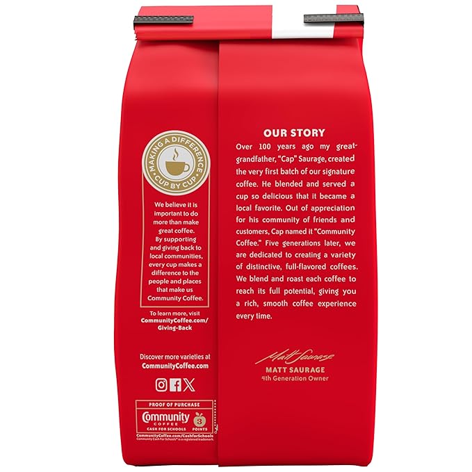 Community Coffee Signature Blend Whole Bean Coffee, Dark Roast, 32 oz Bag (Pack of 1)