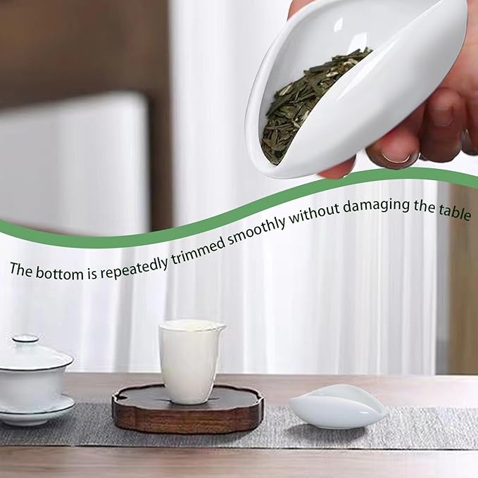 HDBHSBE Coffee Dosing Cup Coffee Bean Dosing Cup, Ceramic Bean Scoop 3.8x1.3 Inch Tea Scoop for Loose Tea, Non Slip for Home Room Office