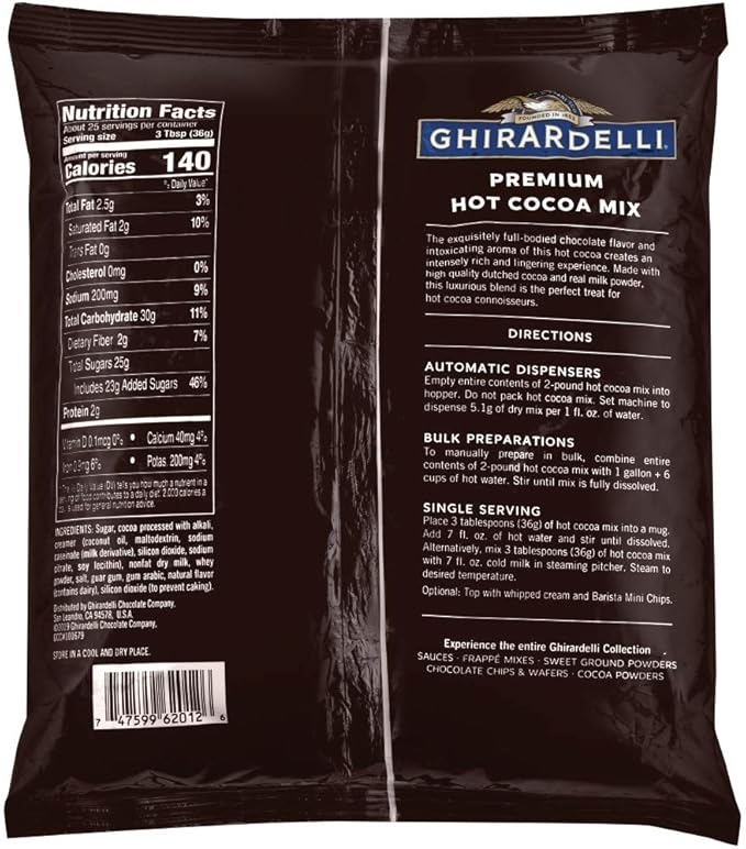 Ghirardelli Chocolate Premium Hot Cocoa Mix, 32-Ounce Packages (Pack of 2)