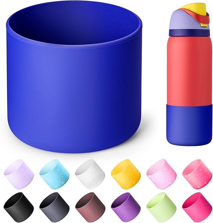 Silicone Water Bottle Boot for Owala 40 oz, Anti-Slip Protective Sleeve for Owala Twist & FreeSip & Flip Stainless Steel Water Bottle, Boot Bottom Base for Owala (Navy)