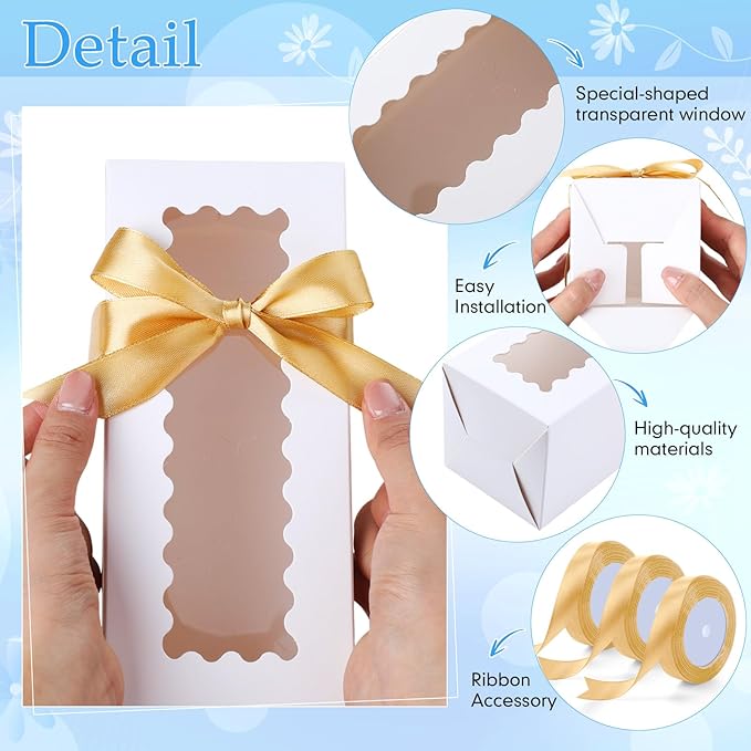 Windyun 100 Pcs Tumbler Gift Boxes for Sublimation Glass Exhibition Boxes Transparent for 12oz 16oz 20oz Shipping Cup Exhibition Packaging for Jars Mug Can Party Supplies (White)