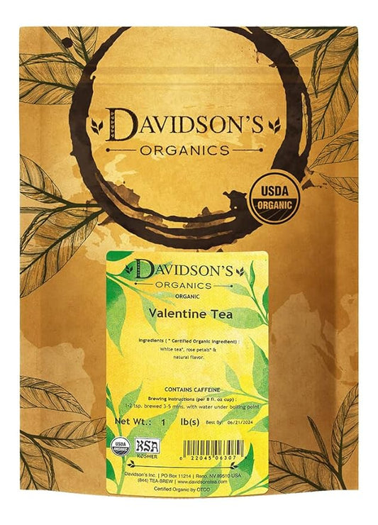 Davidson's Organics, Valentine Tea, Loose Leaf Tea, 16-Ounce Bag