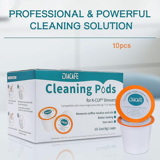 Fit for Keurig Cleaning Pods 10 Pack Descaler for Keurig Coffee Machines 1.0 & 2.0, K cup Cleaning Pods, K cup Cleaner Descaler Coffee Stain Remover