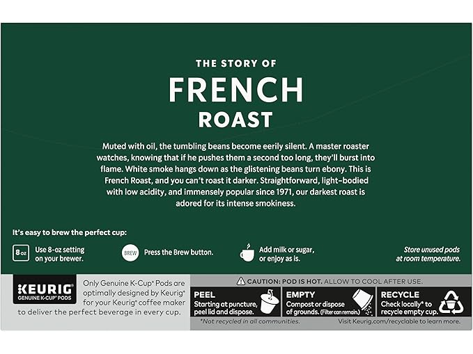Starbucks Coffee K-Cup Pods, French Roast, Dark Roast Ground Coffee K-Cups for Keurig Brewers, 100% Arabica Coffee, 10 CT K-Cup Pods/Box (Pack of 3 Boxes)
