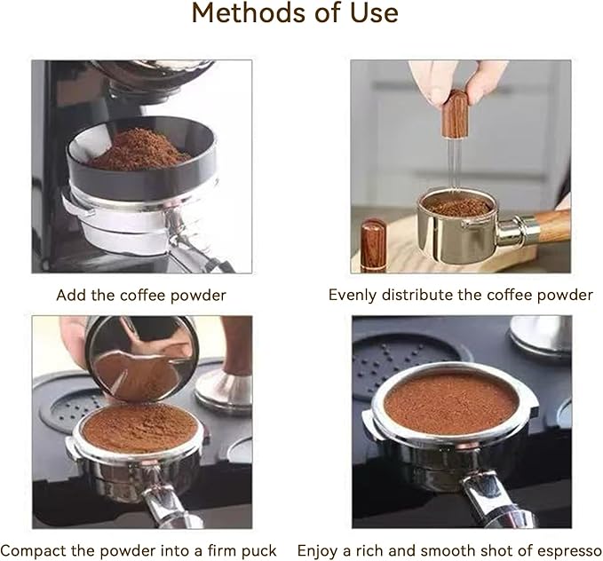 54mm Espresso Accessories Kit 2-in-1 Coffee Distributor and Tamper Leveler, WDT Tool and Magnetic Dosing Funnel for 54 mm Portafilters