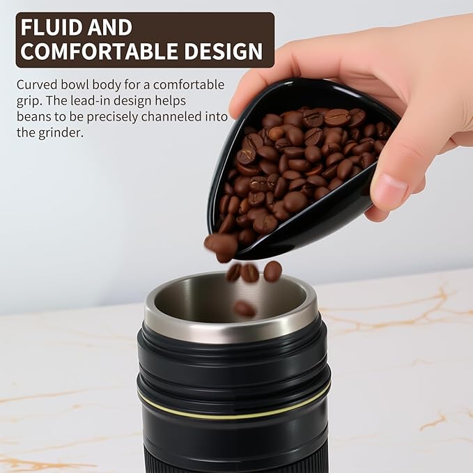 Coffee Bean Dosing Cup and Spray Bottle Kit - Ceramic Single Dosing Tray,Static Reducing Spray (Black)