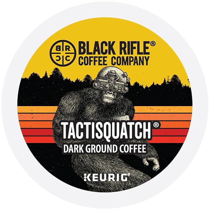 Black Rifle Coffee Company Tactisquatch Rounds – Dark Roast Coffee Pods, 22 Single-Serve Cups, Shelf-Stable Pods