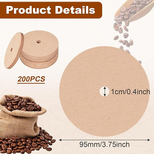 200Count Coffee Filters, 3.75"Disposable Round Coffee Filters, Filter for Camping Pot Home Office Use