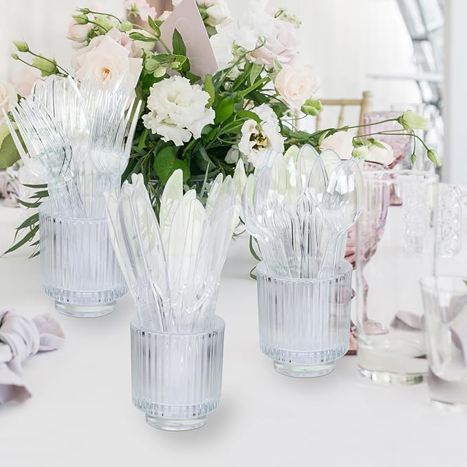 SACATR 1000 Count Plastic Forks Heavy Duty, Plastic Silverware Clear Forks, Premium Disposable Forks Bulk, BPA-Free, Heat Resistant, Suitable for Parties, Events and Everyday Use