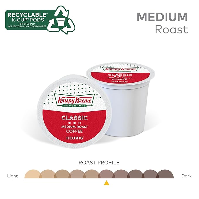 Krispy Kreme Doughnuts Classic, Keurig Single Serve K-Cup Pods, Medium Roast Coffee 48 Count