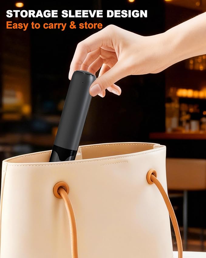 Rechargeable Milk Frother with Cover, Easy to Carry Drink Mixer Handheld, Electric Frother Wand for Coffee, Latte, Cappuccino, Frappe Drink, Hot Chocolate, Black