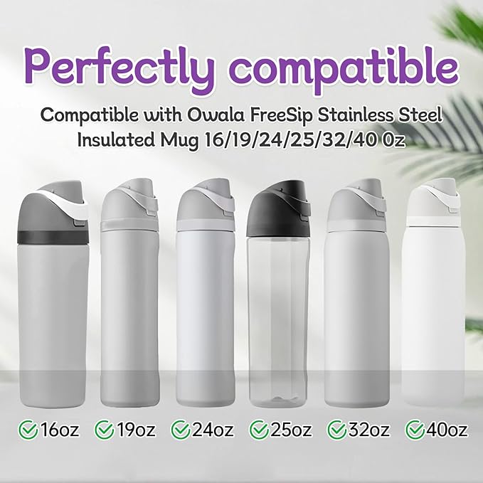 4 Pcs Replacement Stopper Compatible with Owala FreeSip 16oz 32oz,Water Bottle Top Gasket Lid for Owala 16/19/24/32/40oz Seal Mouth Cap Silicone Stopper Parts Insert Accessories(4 Colors 8)