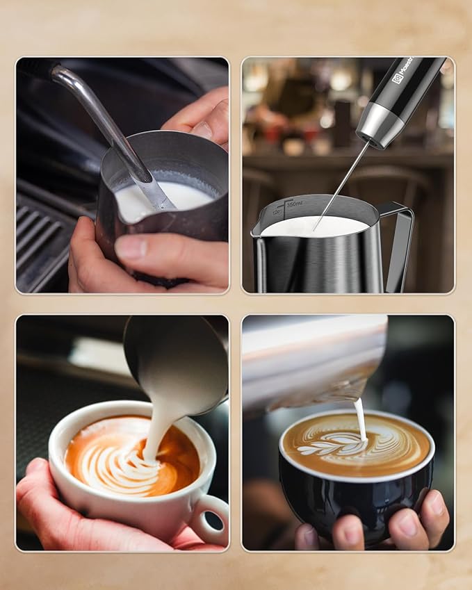 Milk Frothing Pitcher, 20oz Espresso Steaming Pitcher Milk Frother Cup, Milk Coffee Cappuccino Latte Art, 304 Stainless Steel Jug Cup with Decorating Art Pen