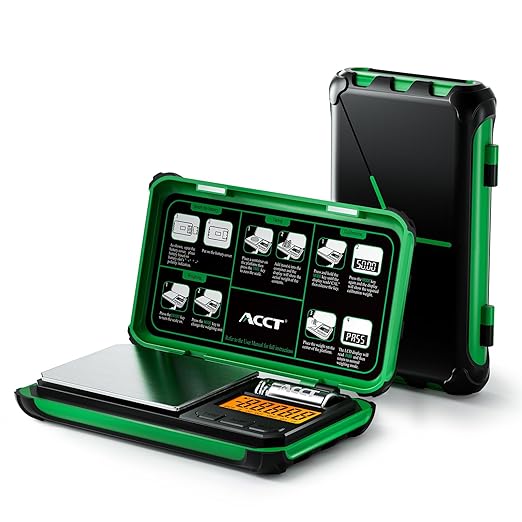 ACCT Precision Pocket Scale, 200gx0.01g Jewelry gram Scale, Digital Food Scale with LCD Display, one-Click Conversion 6 Units, Mini Scale for Kitchen/Powder/Coffee/Coins(Battery Included)