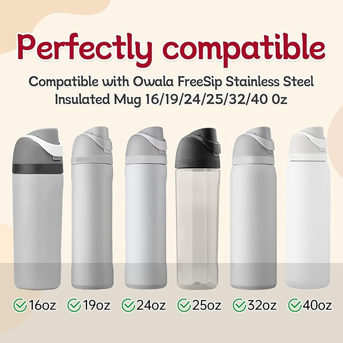 2 Sets Replacement Stopper and O Ring Gasket Compatible with Owala FreeSip 24oz 32oz,Water Bottle Lid Insert Cap Rubber Seal Parts for Owala 16/19/24/32/40oz Mouthpiece Accessories F5