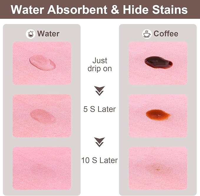Absorbent Coffee Mat, Fashion Dish Drying Mat for Kitchen Counter Coffee Bar Accessories Espresso Machine Dish Rack 17" x 32" Pink