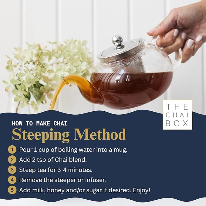 The Chai Box Loose Leaf Mango Tea - Featured in Oprah's Favorite Things | Caffeinated Black Tea with Mango,Coconut, Cinnamon & Clove ( Pack of 1) 2.5 oz | Makes 25 Cups | Small Batch Loose Leaf Tea with Whole, Premium Spices