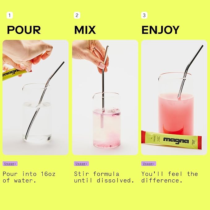 MAGNA Electrolytes Powder Drink Mix for Hydration, Energy & Focus Support with Magnesium L Threonate, Sodium, Potassium, Vitamin D, B6 & B12, Sugar Free, Tea Lemonade Flavor, 7 Servings