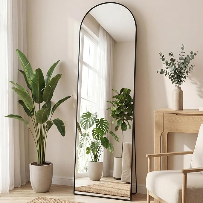 NEWBULIG Full Length Mirror, Upgraded Body Wall Mirrors with Shatter-Proof Glass, Floor Standing Mirror, Home Wall Decor